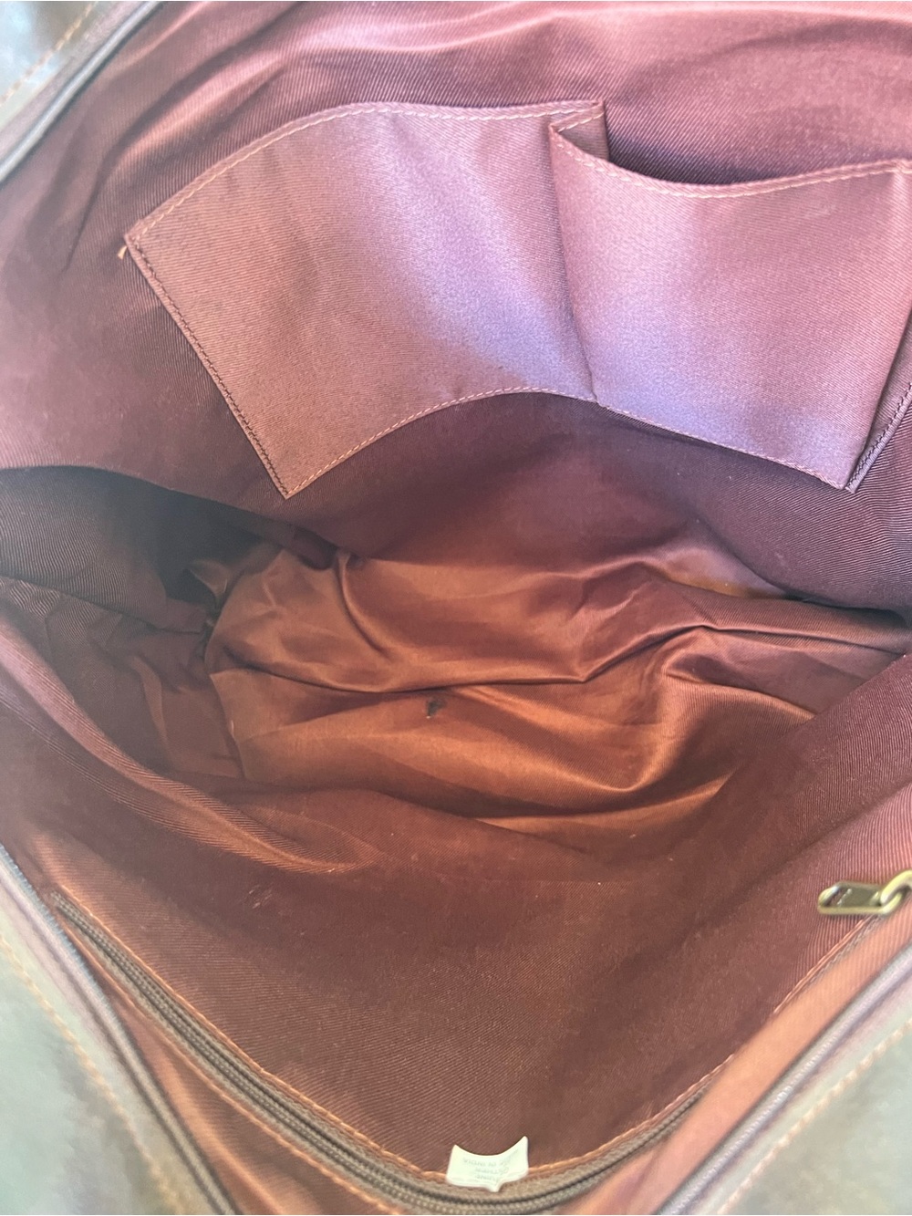 MYRA DISTRESSED BROWN LEATHER TOTE BAG WITH COW HAIR PANEL LARGE - Picture 6 of 8